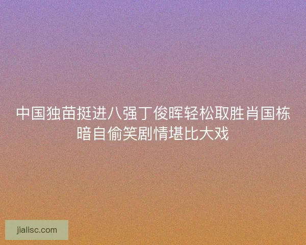 中国独苗挺进八强丁俊晖轻松取胜肖国栋暗自偷笑剧情堪比大戏